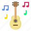 acoustic, guitar, music, note, sound 
