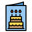 birthday, cake, candle, card, paper 