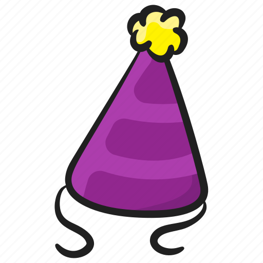 Birthday cap, cone hat, headgear, headwear, party cap icon - Download on Iconfinder