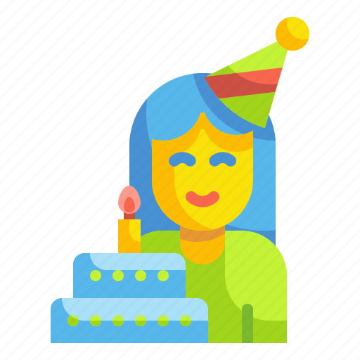 Birthday, blow, celebration, party, woman icon - Download on Iconfinder