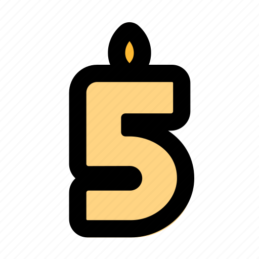 Candle, party, birthday, five icon - Download on Iconfinder