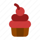 cupcake, party, birthday, cherry
