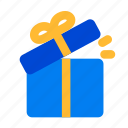 open, party, birthday, box