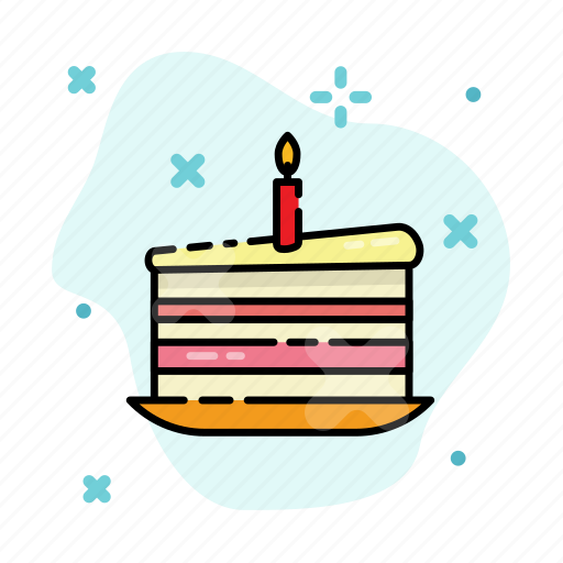Birthday, cake, candle, party, slice icon - Download on Iconfinder