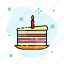 birthday, cake, candle, party, slice 