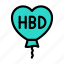 hbd, balloon, heart, party, celebration 
