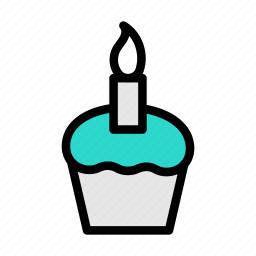Cupcake, muffin, candle, sweets, food icon - Download on Iconfinder