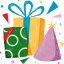 giftboxes, cone, hat, birthday party, celebration 