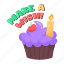 make wish, birthday cupcake, birthday muffin, birthday dessert, birthday food 