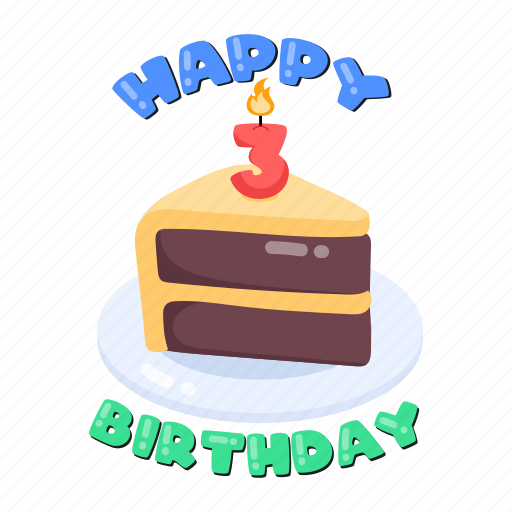 Candle cake, cake slice, happy birthday, pie slice, birthday dessert icon - Download on Iconfinder