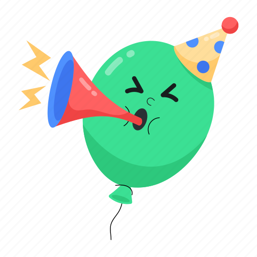 Birthday horn, birthday balloon, birthday fun, birthday celebration, birthday accessories icon - Download on Iconfinder