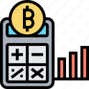 bitcoin, calculator, price, money, currency