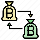 bitcoin transfer, exchange, money, investment, trader
