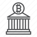 bitcoin, bank, building, finance, business, money, cryptocurrency