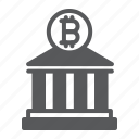 bitcoin, bank, building, finance, business, money, cryptocurrency