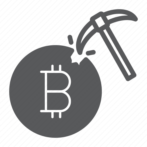 Bitcoin, mining, cryptocurrency, coin, pickaxe, money, gold icon - Download on Iconfinder