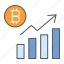 bitcoin, statistics, statistic, graph, growth, diagram, arrow 