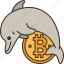 bitcoin, dolphin, holder, cryptocurrency, asset 
