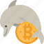 bitcoin, dolphin, holder, cryptocurrency, asset 