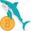 bitcoin, shark, trader, digital, money 