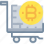 bitcoin, btc, cart, coin, currency, money, shopping 
