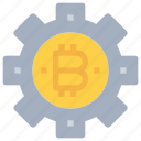 bitcoin, btc, currency, gear, money, process
