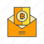 bitcoin, cryptocurrency, digital currency, electronic money, envelope, letter, money 