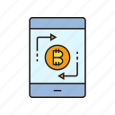 bitcoin, cryptocurrency, digital currency, money, money change, smart phone, swap