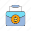 bitcoin, blockchain, briefcase, business bag, cryptocurrency, digital currency, money 