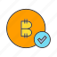 approve, bitcoin, check, coin, cryptocurrency, digital currency, secure 