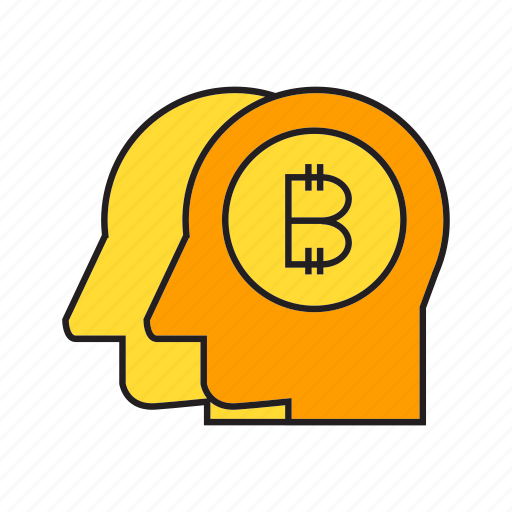 Bitcoin, blockchain, cryptocurrency, digital currency, heads, money, think icon - Download on Iconfinder