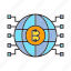 bitcoin, blockchain, cryptocurrency, global, globe, network, world 