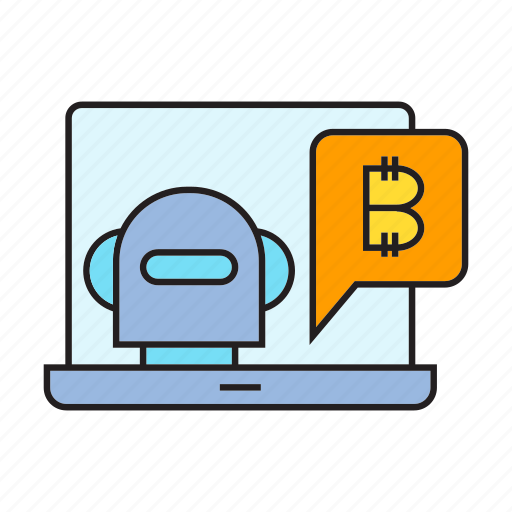 Artificial intelligence, bitcoin, blockchain, bot, computer, cryptocurrency, laptop icon - Download on Iconfinder