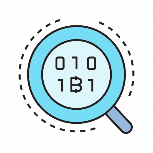 Analytics, binary, bitcoin, cryptocurrency, magnifier, scan icon - Download on Iconfinder