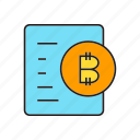bitcoin, coin, cryptocurrency, digital currency, document, electronic money, transaction