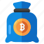 bitcoin money bag, cryptocurrency, crypto, btc, digital currency 