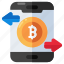 mobile bitcoin transfer, cryptocurrency, crypto, btc, digital currency 