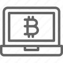 bitcoin, blockchain, display, finance, financial, laptop, sign