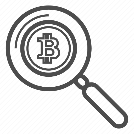 Bitcoin, bitcoins, detail, search, zoom icon - Download on Iconfinder