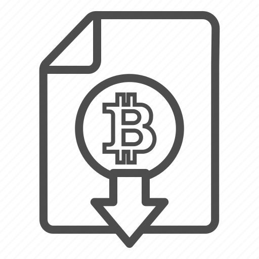 Bitcoin, bitcoins, cash, document, down, download, out icon - Download on Iconfinder