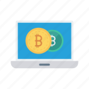 bitcoins, device, laptop, online, payment