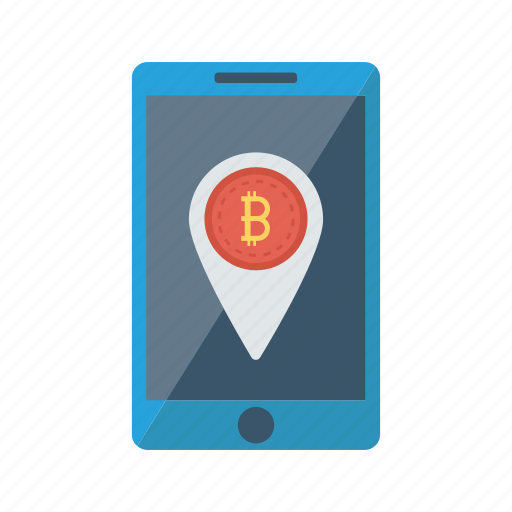 Bitcoin, location, map, mobile, pin icon - Download on Iconfinder