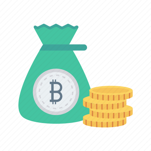 Bag, bitcoins, finance, money, saving icon - Download on Iconfinder