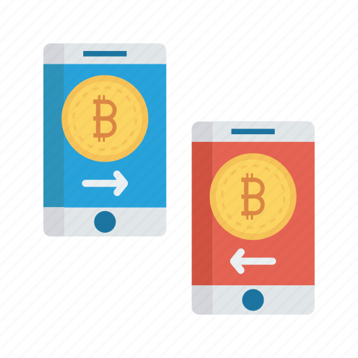 Bitcoins, mobile, money, sharing, trasnfer icon - Download on Iconfinder
