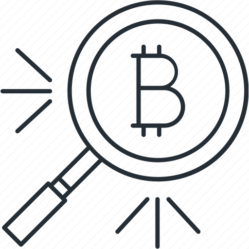 Bitcoin, cryptocurrency, search icon - Download on Iconfinder