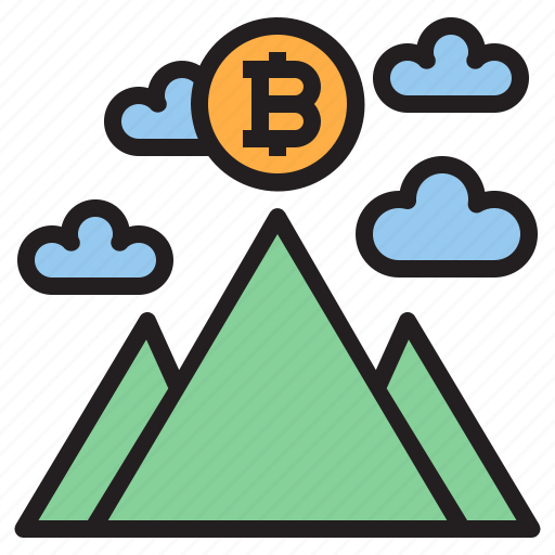 Bitcoin, blockchain, coin, cryptocurrency, finance, money, moutain icon - Download on Iconfinder