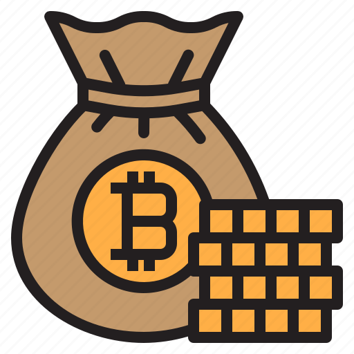 Bag, bitcoin, blockchain, coin, cryptocurrency, finance, money icon
