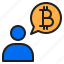 bitcoin, blockchain, coin, cryptocurrency, finance, money, talking 