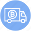 bitcoin, car, delivery service, shipping, transport, truck, vehicle 