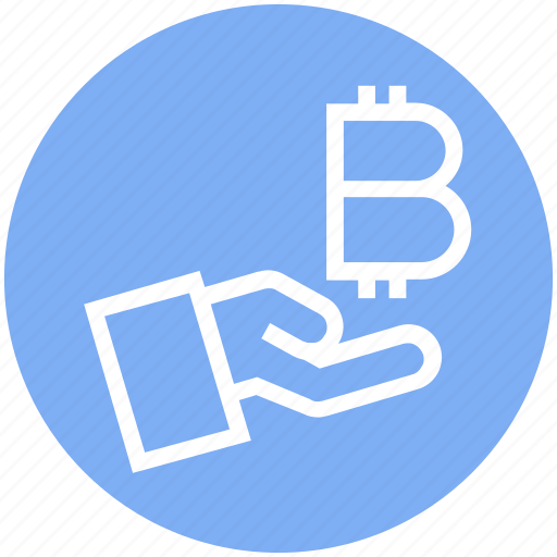 Bitcoin, blockchain, coin, cryptocurrency, digital money, hand, money icon - Download on Iconfinder